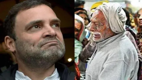 Rahul Gandhi Trolls over Retired Jawan Crying Pic - Sakshi
