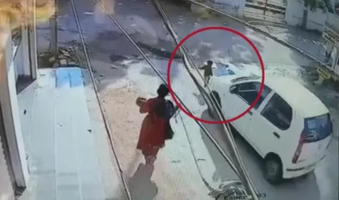 2 years Kid Died In A Car Crash in Hyderabad - Sakshi