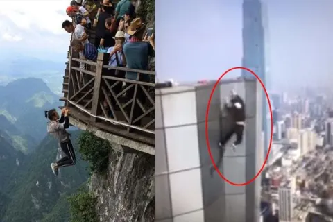 Chinese daredevil rooftopping star falls 62 storeys to his death - Sakshi