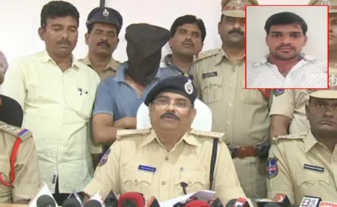 Nagar kurnool Police produced accuser rajesh in front of media - Sakshi