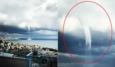 Huge Waterspout Forms Off Italian Coast - Sakshi