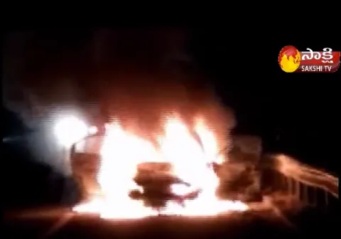 car caughts fire in outer ring road - Sakshi