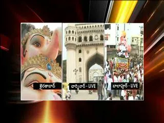 Ganesh idols moving for Immersion - Sakshi
