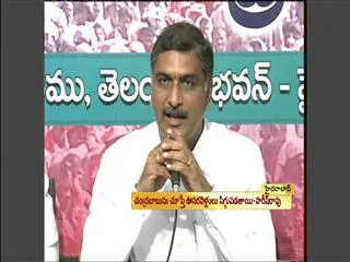 TRS MLA Harish Rao lashes out at Chandrababu Naidu - Sakshi
