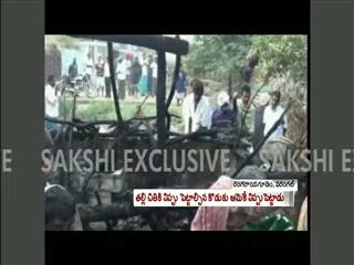 son set fire to hut mother burning alive in warangal district - Sakshi