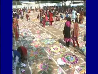 Rangoli Competitions for Pongal at Karimnagar - Sakshi