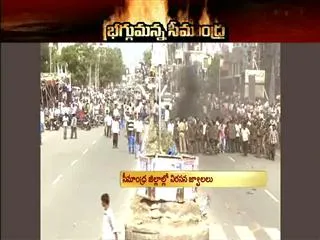 Seemandhra burns over Union Cabinet's decision - Sakshi
