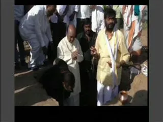 Shankar Rao lays foundation stone for Sonia Temple - Sakshi