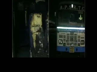 APSRTC bus gutted in fire mishap at Pondicherry - Sakshi