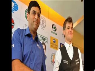 world-chess-championship-calculative-carlsen-draws-first-game-with-aggressive-anand - Sakshi