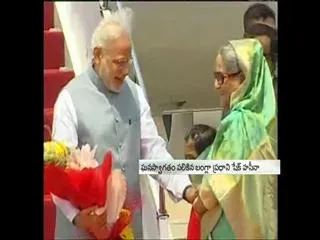 Prime Minister Narendra Modi Arrives in Bangladesh's Capital Dhaka - Sakshi