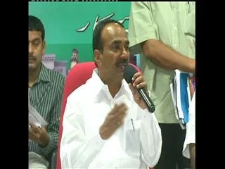 Eetela Rajendhar speaks to media on Pension Scheme - Sakshi