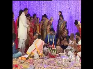 Manchu Manoj, Pranathi Reddy's Engagement in hyderabad - Sakshi