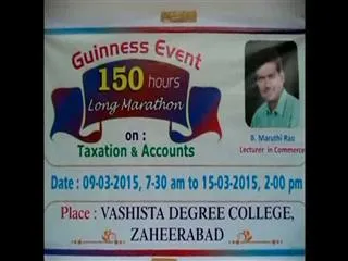 Lecturer Eyes World Record with Non-stop 150-hr Lecture - Sakshi