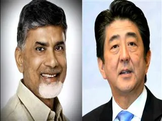 Chandrababu meets Japan PM Shinzo Abe to seek co-operation on developing AP - Sakshi
