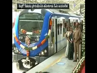 Jayalalithaa inaugurates Metro Train services in Chennai - Sakshi
