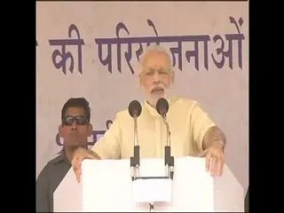 Only plough on shoulders can bring development, not gun:  Narendra Modi - Sakshi