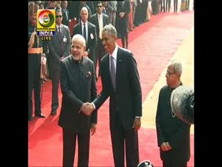 Grand wlecome for Barack Obama in Rashtrapati Bhavan - Sakshi