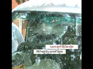 tdp-workers-hurled-stones-on-pinelli-ramakrishna-reddy-vehicle - Sakshi