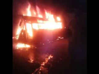 RTC bus catches fire near bowenpally - Sakshi