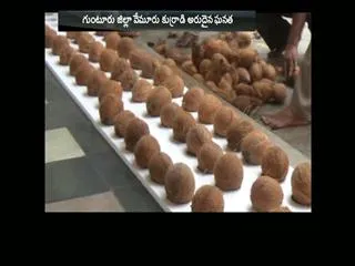 guntur student breaks 140 coconuts in 15o seconds - Sakshi