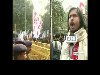 Students Protest infront of HRD In New Delhi - Sakshi