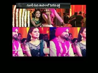 Cricketers attend Harbhajan Singh, Geeta Basra's sangeet ceremony - Sakshi