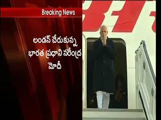 PM Narendra Modi arrives in London for three–day bilateral visit - Sakshi
