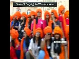 womens participate in head gear at rajasthan - Sakshi