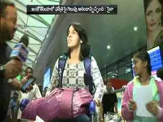 saina nehwal reached hyderabad - Sakshi