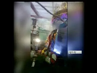 caughts fire in ammavari procession in kalahasti - Sakshi