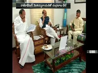 Chandrababu naidu meeting with venkaiah naidu and rajnath singh - Sakshi