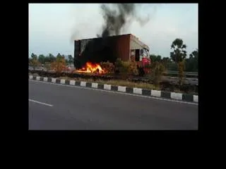 biscuit load Larry burned in anthapuram - Sakshi