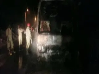private travel bus got fire accident - Sakshi