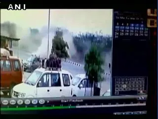 Car overturns after hitting a divider - Sakshi