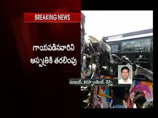 8 killed in Lorry - bus collide at chennai - Sakshi