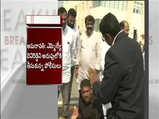 AP Assembly marshals obstruct MLA chevireddy bhaskar protest - Sakshi