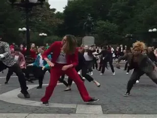 PantsuitPosse: Flash mob in NYC pays homage to Hillary Clinton's pantsuits - Sakshi