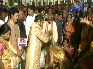 Union Minister Bandaru Dattatreya Daughter Marriage Held In Hyderabad - Sakshi