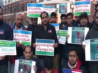 nri's slogans for ap special status in Hartford - Sakshi