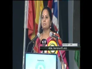 TRS MP Kavitha speech at National Women's Parliament 2017 - Sakshi
