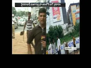 trukcs turns turtle from panjagutta flyover - Sakshi
