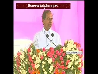 kcr speaks in hindi at gajwel meeting - Sakshi
