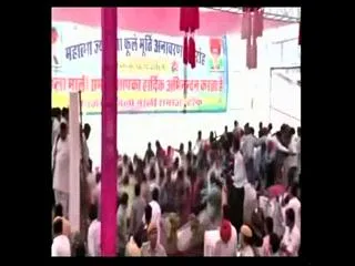 Stage collapses during Congress rally in Tonk - Sakshi