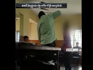 Teacher beats student in sree chaitanya college at s.r.nagar - Sakshi