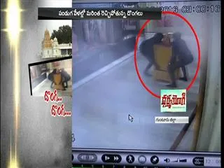 robbery at temple in guntur district - Sakshi