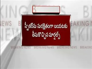 chairs thrown on tamilnadu assembly speaker - Sakshi