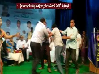 woman beats husband at Thayagaraya Gana Sabha - Sakshi