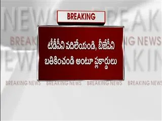 bjp cadre asks amit shah to leave tdp, display placards - Sakshi