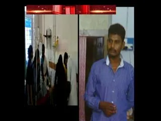husband attacking on wife and his children in vijayawada - Sakshi
